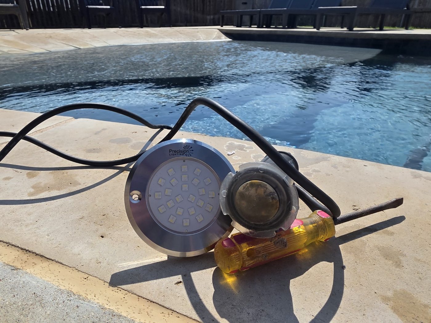Old fixture and new LED replacement